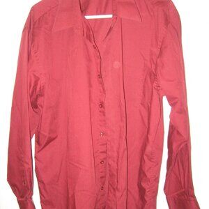 Kilburn & Finch Maroon Dress Shirt Men's 16.5 32/33
